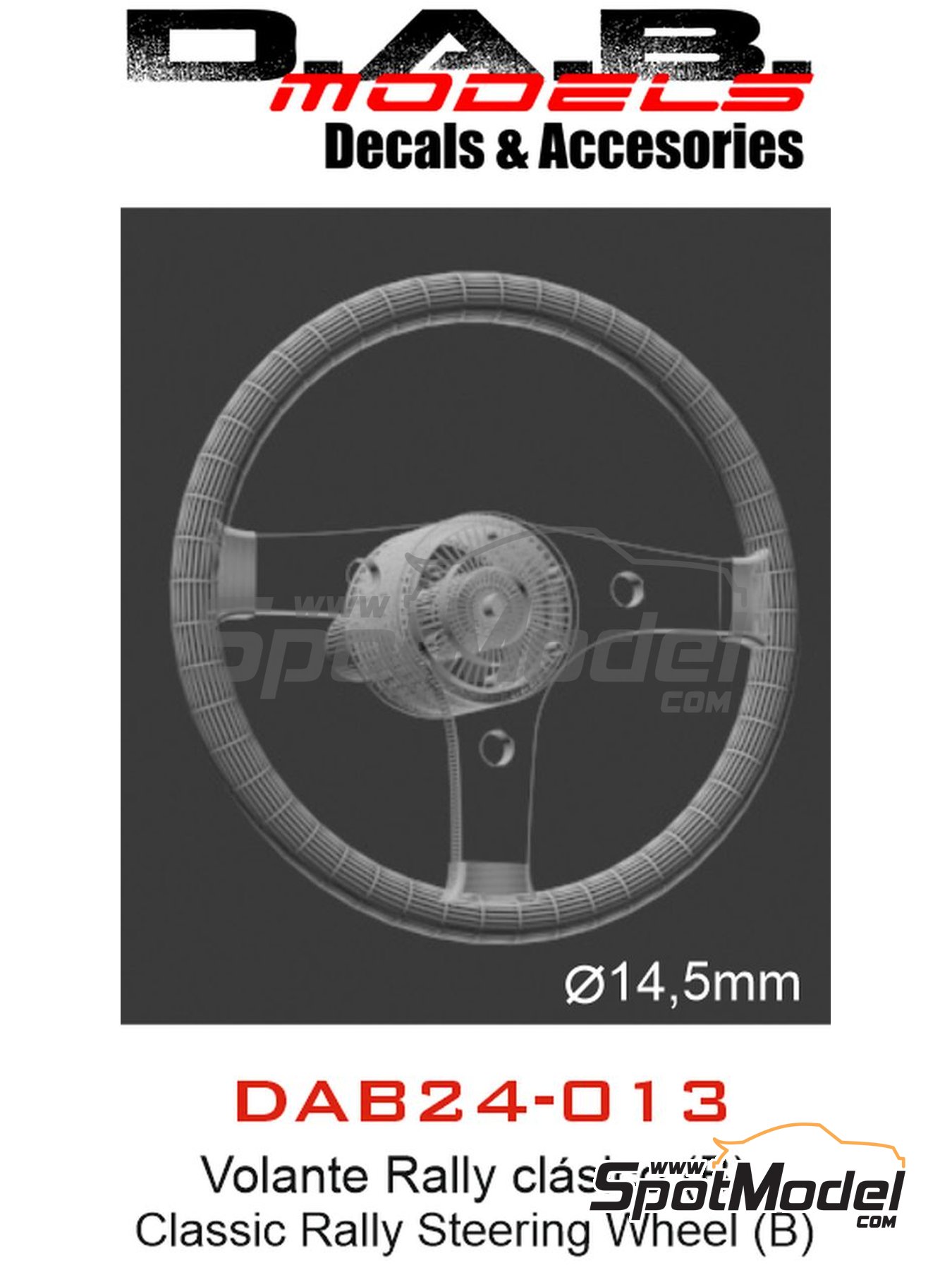 D.A.B. Models DAB24-013: Steering Wheel 1/24 Scale - Classic Rally ...